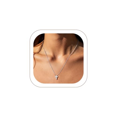 FindChic FindChic Mini Dainty Small Tiny Cross Necklace for Women Baptism Christian