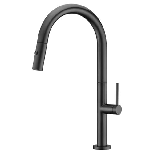IMEX - Grifo de cocina con teleducha - monomando fregadero extraíble Serie Samoa Negro Mate GCE017/NG Cover