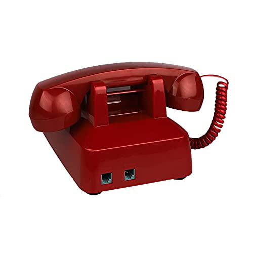 Teléfono fijo retro con cable y timbre fuerte color negro miniatura 5