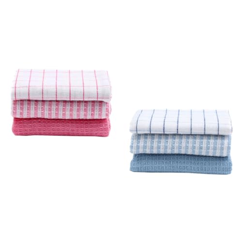 CALLARON 6 Piezas Trapo De Cocina Toallas Trapos De Limpieza Reutilizables Paños De Plato Reutilizables Toalla De Cocina Paquetes De Cocina De Cocina Hilo De Algodón Color Aleatorio