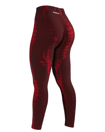 Image of AUROLA Serpent Snake Seamless Scrunch Workout Leggings for Women,Girls Squat Proof Ribbed Thick Active Gym Pants