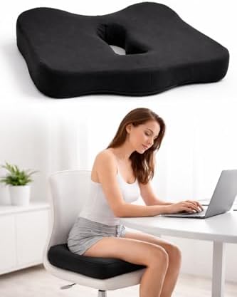 Cojín Ortopédico de Espuma Viscoelástica, Negro, Diseño Ergonómic...