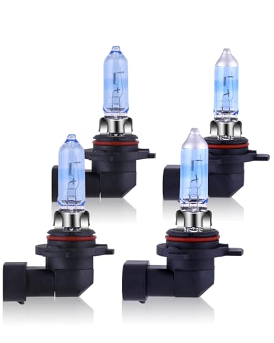 Image of NEWBROWN 9005 /HB3 & 9006 /HB4 Headlight Bulbs Combo, 5000K Super White Light Long Life Replacement Halogen Headlight Bulb (9005 & 9006, 4 Pack)