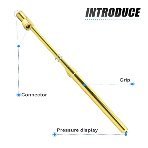 Image of MEANLIN MEASURE 2PCS Gold Double Straight Type Tire Pressure Gauge, Dual Head Air Pressure Gauge, Pressure Range 10-150 Psi (Suitable for Trucks, etc.)