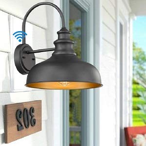 Bestshared Dusk To Dawn Wall Lights, Farmhouse Gooseneck Barn Light, Outdoor Wall Sconce, Outdoor Black Finish Lantern For Porch With Contrast Color Interior (4 Pack) #TOP2