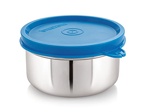 STEELLOCK Stainless Steel Airtight Container | Leak Proof Container/Storage/Lunch Box with Lid | BPA Free, Durable & Rust-Proof | SL-22-set of 4, 250ml each, Blue