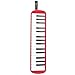 Estink 32 Key Melodica Instrument for Beginners Kids Student Plastic Wind Piano with Cornet Mouthpiece and Durable Bag for Music Education Practice (Red)