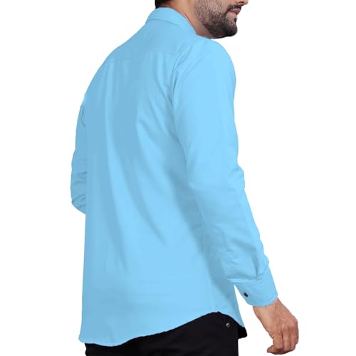 Image of Univibe Men's Slim Fit Full Sleeve Spread Collar Cotton Blend Shirt for Men and Boys