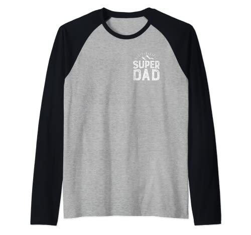 Uomo Super Dad Best Daddy Festa del papà Montagne Arrampicata Escur Maglia con Maniche Raglan
