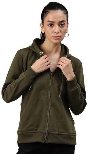 Image of ADBUCKS Women's Cotton Winter Jacket Sweatshirts Casual Drawstring Clothes Zip Up Hoodie With Front Pocket Ii Womens Hoodies Ii Womens Jacket Ii Winter Sweater Hoodie For Women & Girls
