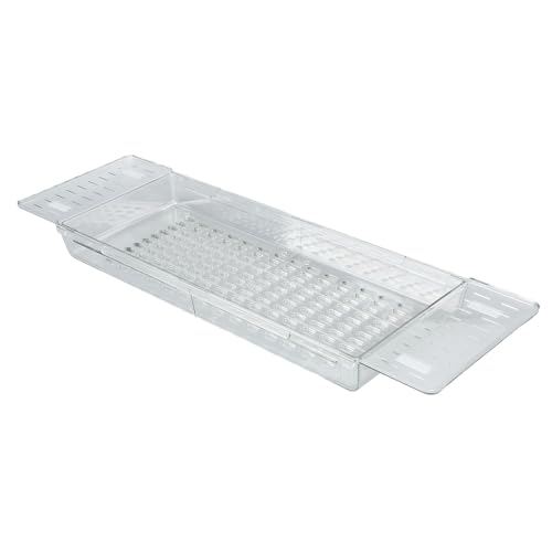 Bandeja de bañera ajustable con diseño de drenaje rápido y organizador impermeable de gran volumen 2