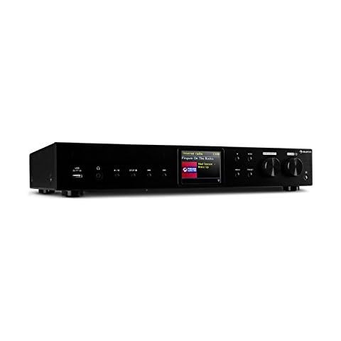 auna iTuner CD HiFi Receiver - CD Player, HiFi Sytsem with Internet Radio, CD-Player with FM Radio, DAB +, Many Connections, WiFi, Spotify Connect, USB, Colour Display, Remote Control, w/ BT, Black Cover