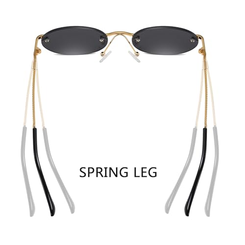 Retro Oval Sunglasses Rimless Small Round Glasses Frameless UV400 Men Women Fashion Shades4