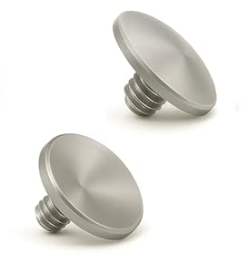 REFLEX CAMERA Soft Release Shutter Button 2-Pack – Pure Copper Enamel 11mm (Convex, Concave) – Anti-Slip, Threaded Mount – Compatible with Sony Fujifilm Nikon Canon DSLR/Mirrorless Camera (Silver)