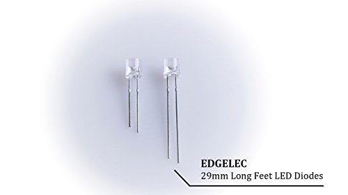 Image of 100pcs 3mm Warm White LED Light Emitting Diodes (White Lens) Diffused Round Lens 29mm Lead Frame (DC 3V) +100pcs Resistors (for DC 6-12V) Included,Bulb Lamps Light Emitting Diode