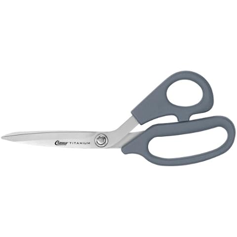Clauss 18081 8-Inch Bent Titanium Bonded Adjustable Tension Shears with Extra Large Ultraflex Handles, Grey Cover