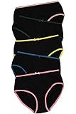  Ulla Popken 796285 Calzoncillos, Paquete de 5, Bordes de Colores, Dunkelgrau, 62+ para Mujer