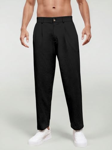 Image of Aahwan Khaki Solid Men's Regular Fit Cotton Slant Pocket Straight Leg Pants