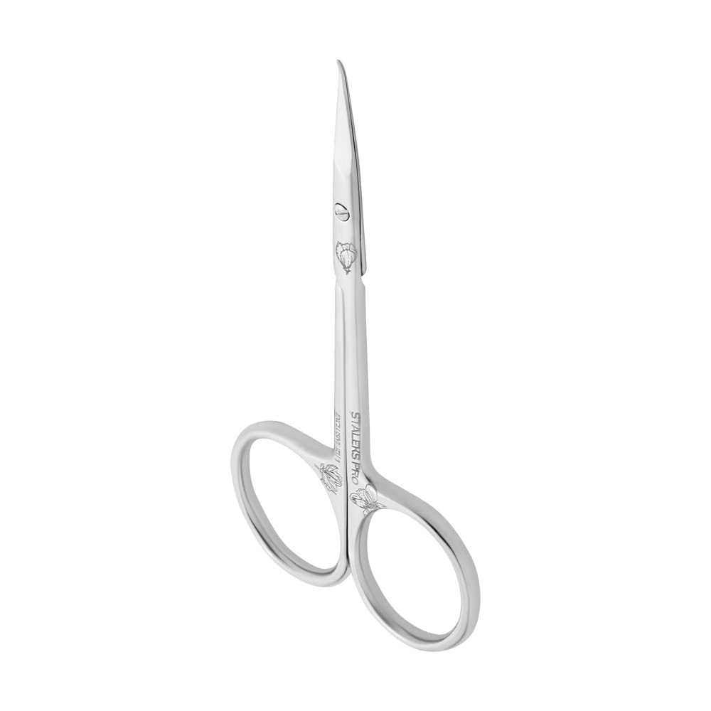 STALEKS PRO - Forbici professionali per pelle cuticole, maniglia dritta, lunghezza impugnatura media "M"(lunghezza lama - 25 mm, forma a gancio) Exclusive 23 TYPE 1 (Design: Zebra) SX-23/1z