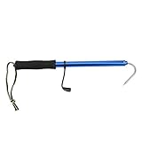 Jacksing Angeln Gaff, Aluminiumlegierung Pole Gaff Zuverlässiger Teleskop-Angel Gaff, tragbares Meeresangeln für Angelliebhaber Angeln im See(Blue 120CM)