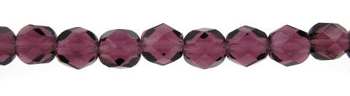 4Mm (102) Amethyst, Czech Fire Polished Round Faceted Glass Beads, 16 Inch Strand #TOP2