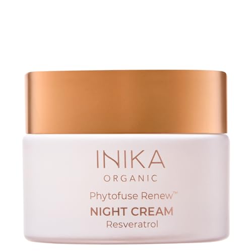 INIKA Organic Phytofuse Renew Night Cream | Overnight Rehab Moisturiser, Renews, Nourishes and Protects for Youthful, Plump, Supple Skin. 50mL
