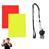 Kit Arbitre Football Complet avec 1 Sifflet Sonore et Cartons Rouge Jaune...