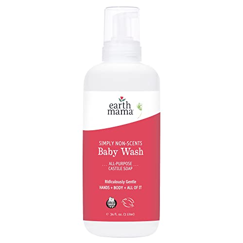 Image of Earth Mama Simply Non-Scents Baby Wash Foaming Hand Soap, Organic All-Purpose Fragrance Free Body Wash for Sensitive Skin, Castile Soap with Coconut Oil, Shea Butter, Calendula, & Aloe, 34floz