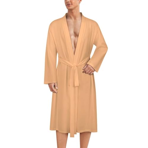 Peignoir de bain homme imprimé orange clair chic et fluide