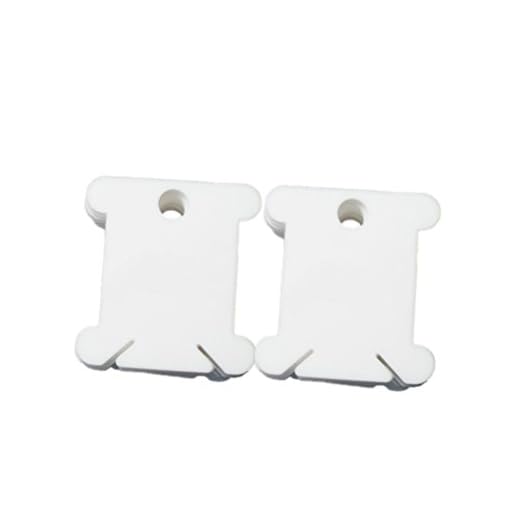 Healifty 100 unids Hilo de Bordar de Bobina de Hilo de Plástico Tarjetas de Punto de Cruz Bobinado Organizador de Hilo de Coser DIY de Costura de Almacenamiento (Blanco)