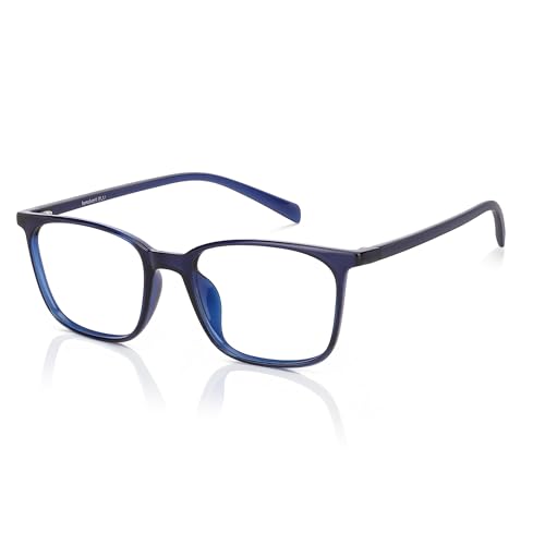 Lenskart Blu | Zero Power Bluecut & Antiglare Computer Eyeglasses | Blue Full Rim Square | For Men & Women | Medium | LB E13526