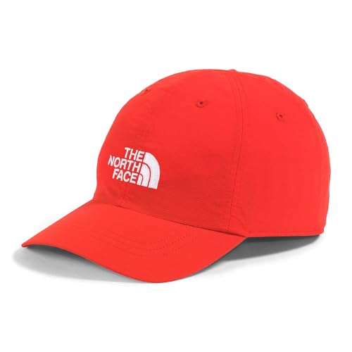 The North Face Kids' Horizon Hat - Moisture-Wicking Baseball Cap for Boys & Girls, Adjustable Fit, Great for Hiking & Running, Lava Red, One Size