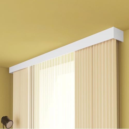 Heavy Duty 9.8ft White Double Curtain Track System for Bedroom Windows - Complete with Valance & Pelmet Box for Elegant Home Décor