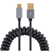 CableCreation USB C to A Cable, Coiled USB to USB C 3A Fast Charging and Data Cable, Stretched 0....
