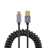 USB C to A Cable, CableCreation Coiled USB to USB C 3A Fast Charging and Data Cable, Stretched 0.6-4...