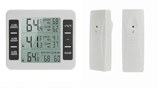 【KOKUMON】ワイヤレスデジタル温度計|冷蔵庫・冷凍庫専用!リアルタイム温度表示で食品の鮮度を万全に管理!