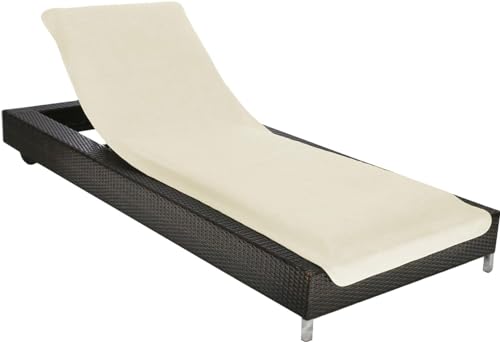 Brandsseller Housse de Protection pour Chaise longue 75x200 cm – Serviette en Tissu éponge 100 % Coton – lavable, antidérapante, certifiée Öko-Tex 100...