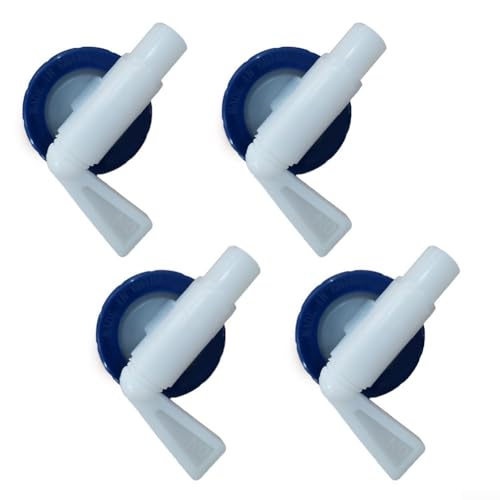 Valvola per rubinetto serbatoio in plastica da 10 mm per serbatoi da 5-30 l, raccordo di uscita per DIN 45 e AH 13/45, confezione da 4