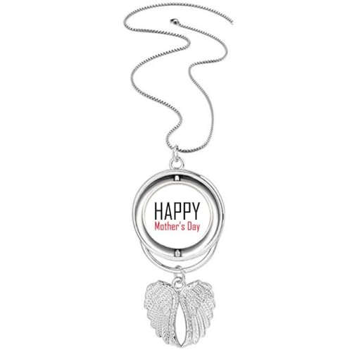 Collier ailes d'ange rotatif en argent pour la Fête des Mères
