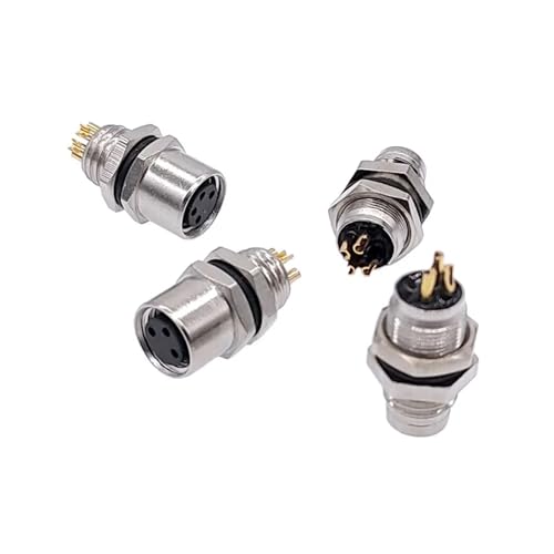 Conector M8 hembra de 3 pines resistente a vibraciones con montaje en panel tipo A 4
