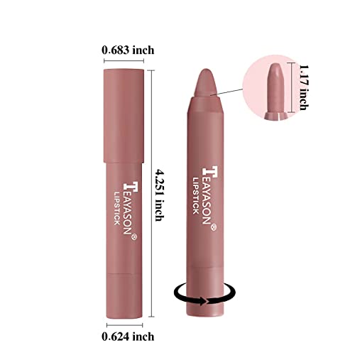 3 Colors Matte Lipstick Crayon Set, Nude Lipstick Velvet Air Lip Crayon Lip Stain Long Lasting Waterproof Lipstick For Women Makeup, Lip Stick Texture Silky Non-Fading Lipgloss Hydrating Lip Gloss Set (Set A) #TOP5