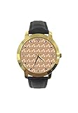 Armbandfarbe: Schwarz; Zifferblattfarbe: Gold.