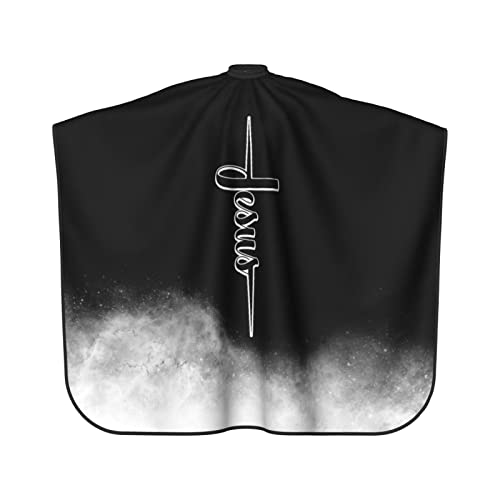 Capa para cortar cabello negra unisex ajustable 55"x66" miniatura 2