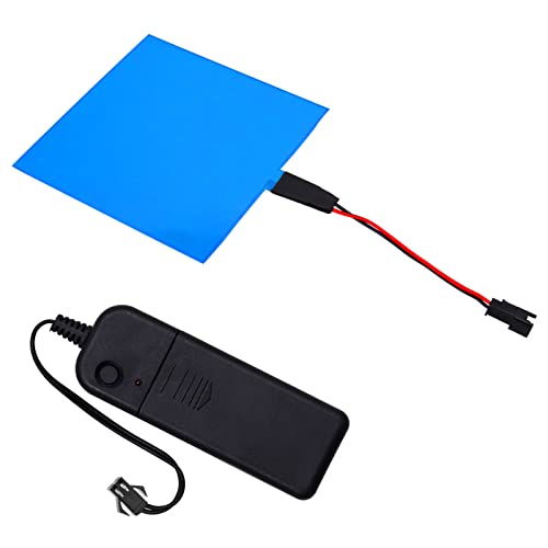 Image of Electroluminescent Panels, EL Panels light, EL Sheets 10 cm x 10 cm (3.93 inch x 3.93 inch) ON /Slow Flash /Fast Flash,1Pack (1, blue, 10cm*10cm)