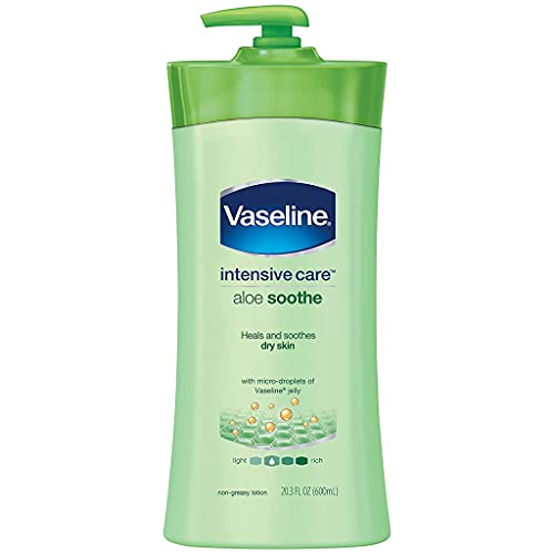 (2 PACK) Vaseline Body Lotion, Intensive Rescue, Soothing Moisture, 20.3 oz