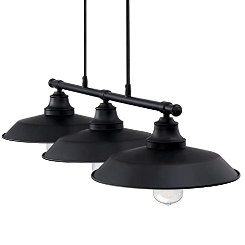 Westinghouse Lighting 6129400 Iron Hill Vintage-Style Three Light Indoor Pulley Pendant, Matte Black Finish #TOP2