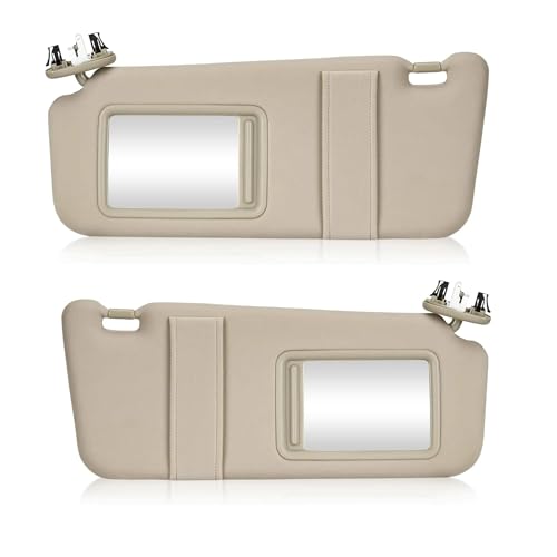 に適合するトヨタに適合するカムリ 2007、2008、2009、2010、2011年式用 左右サンバイザー 運転席側・助手席側 サンバイザー ライト付き 74320-06800-B0 と交換(Beige 1Pair w Lamp)