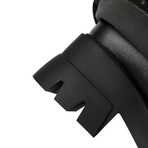 Women's Folding Boots Wide Calf Pleated Platform Boots Round Toe Thick Heel Stacked Boots4