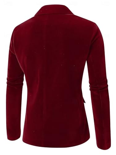 Velvet Blazer Men Slim Fit One Button Sport Coat Tuxedo Jacket for Prom Wedding Party2