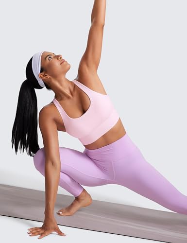 Image of CRZ YOGA Naked Feeling Longline Sports Bras | Medium Support, Removable Pads, Yoga, Sleek, Strappy Back, Scoop Neck, for Women